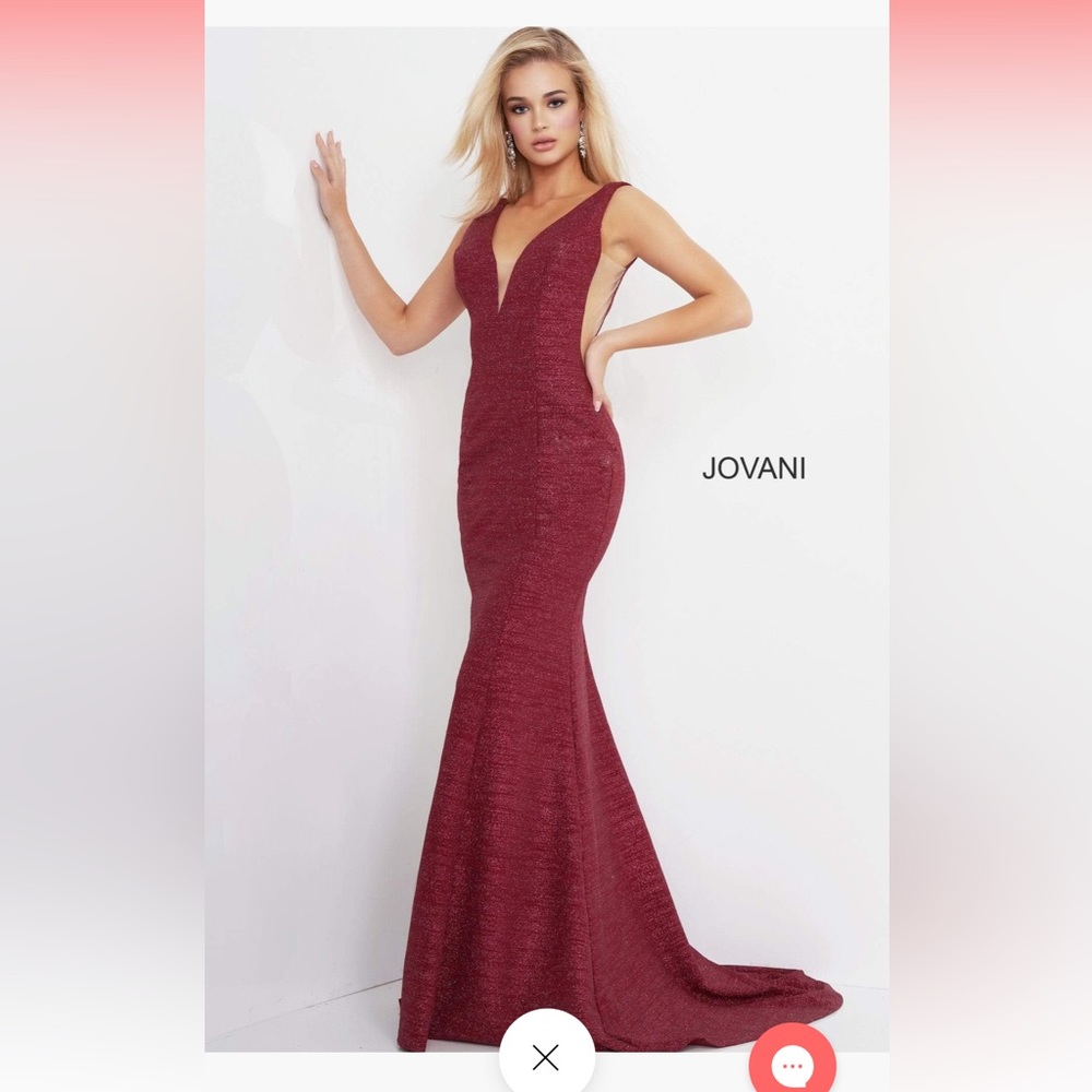 Jovani sparkly sleeveless burgundy prom dress, size 6